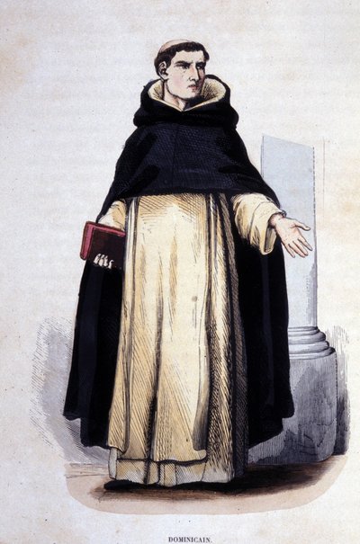 Dominikaner. Gravur aus einem Album über religiöse Orden, Paris von Unknown artist