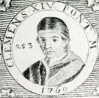 Gravur von Papst Clemens XIV. (1705 - 1774) von Unknown artist