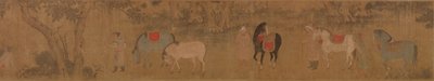 Figuren und Pferde in Landschaft von Unknown artist
