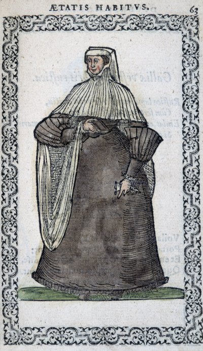 Französische Frau im Traueranzug - in „Habits et éffigies“ von Jean Sulperius von Unknown artist