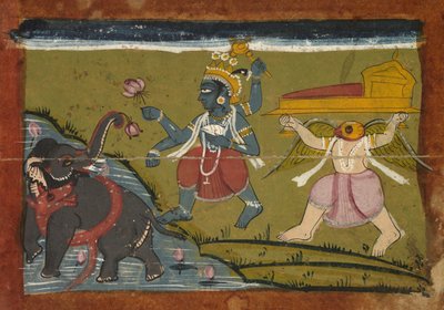 Gajendra Moksha: Die Erlösung des Königs der Elefanten von Unknown artist