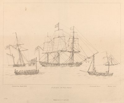 HM Yacht Der Prinzregent und ihr Schiffsboot von Unknown artist