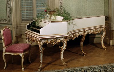 Cembalo des österreichischen Komponisten Wolfgang Amadeus Mozart (1756-1791) 18. Jahrhundert Prag, Mozart-Museum von Unknown artist