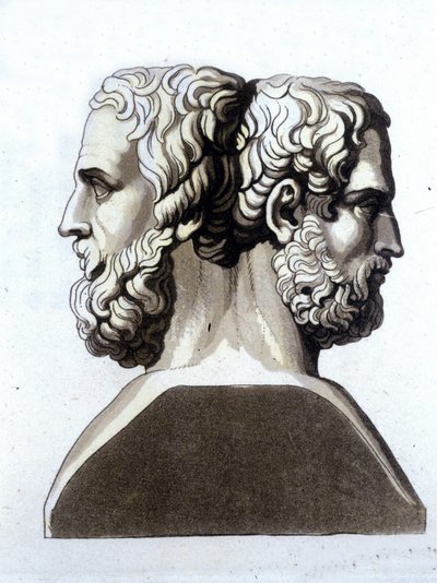 Herodot (484 v. Chr. - 425 v. Chr.), griechischer Historiker und Thukydides (ca. 465 v. Chr. - 395 v. Chr.), griechischer Historiker von Unknown artist