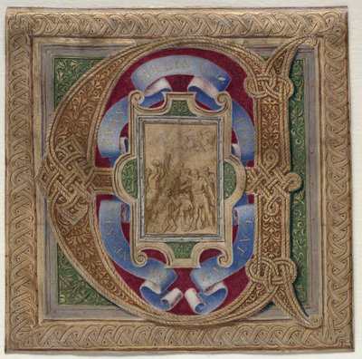 Historiierte Initiale (E) aus dem Colonna-Missale: Das Martyrium des hl. Stephanus von Unknown artist