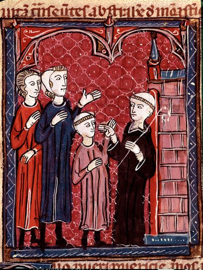 Geschichte des kanonischen Rechts: Zwei Eltern bringen ihren Sohn in ein Kloster von Unknown artist