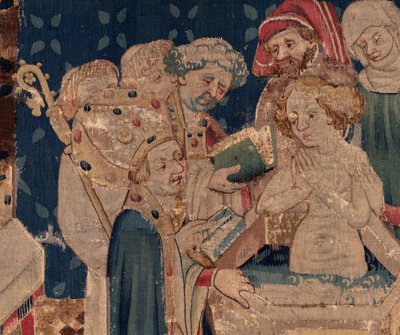 Geschichte von St. Piat und St. Eleuthère, Szene 13: Taufe von Blanda (Detail) von Unknown artist