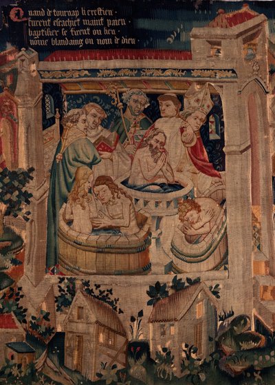 Geschichte von St. Piat und St. Eleuthère, Szene 7 Taufe der verbannten Christen von Unknown artist