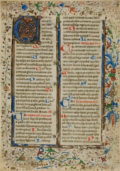 Illuminierte Initiale "A" aus einem Psalter oder Brevier von Unknown artist