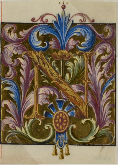 Illuminierte Initiale "N" mit Akanthusblättern aus einem Chorbuch von Unknown artist