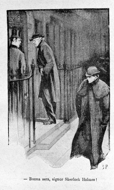 Illustration des Buches Sherlock Holmes. Ende des 19. Jahrhunderts von Unknown artist