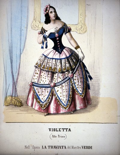 Illustration der Figur von Violetta Valéry in Giuseppe Verdis „Traviata“ von Unknown artist