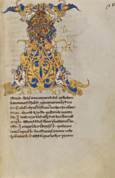 Bewohnter Initialbuchstabe A von Unknown artist