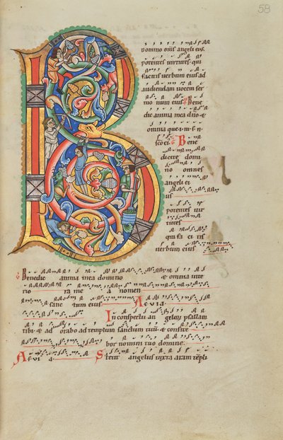 Bevölkerter Initialbuchstabe B von Unknown artist