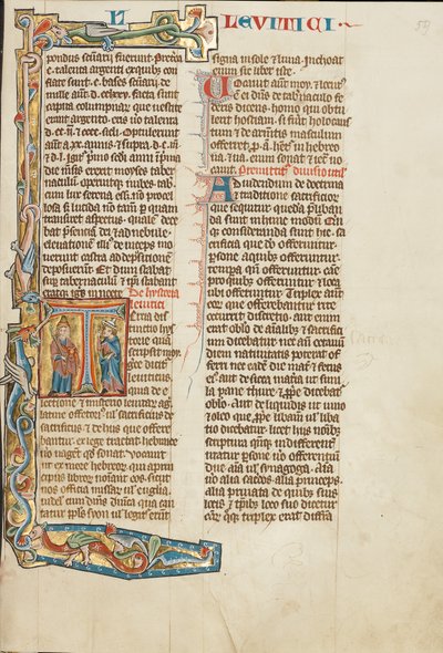 Initial T: Aaron und ein Israelit von Unknown artist