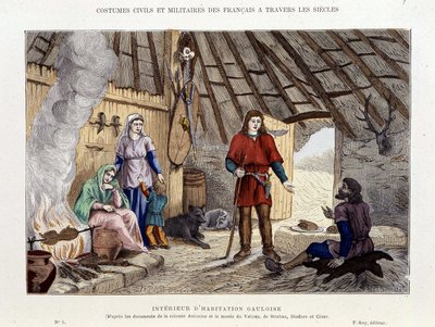 Innenraum eines gallischen Hauses - in „Frankreich und die Franzosen durch die Jahrhunderte“ von Unknown artist