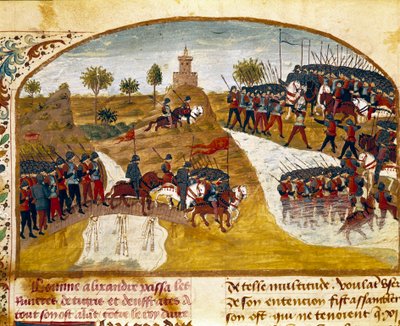 König Alexander der Große und seine Armee überqueren den Tigris und den Euphrat von Unknown artist