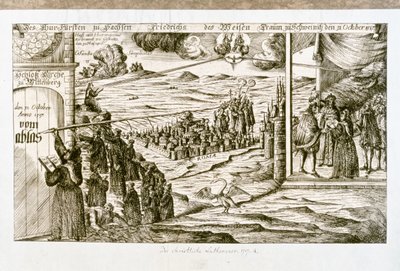 LUTHER Martin: Allegorischer Druck des Traums von Friedrich dem Weisen, Fürst von Sachsen (Stich) von Unknown artist
