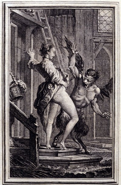 Der Teufel von Papefiguiere - in „Tales et nouvelles en vers“ von Jean La Fontaine. 1762. von Charles Eisen