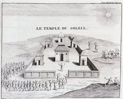 Der Tempel der Sonne - in „Historische Reise durch Südamerika im Auftrag des Königs von Spanien“ von Don Georges Juan & Don Antoine de Ulloa, T.II, ed. Jombert, Librairie du Roi, Paris von Unknown artist