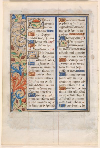 Blatt aus einem Stundenbuch: Text mit illustriertem Rand (verso) von Unknown artist