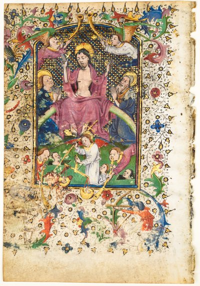 Blatt aus einem Stundenbuch: Das Jüngste Gericht von Unknown artist