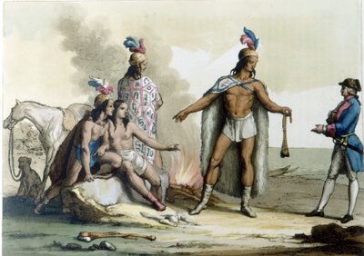 Begegnung eines Westlers mit den Indianern von Patagonien von Unknown artist