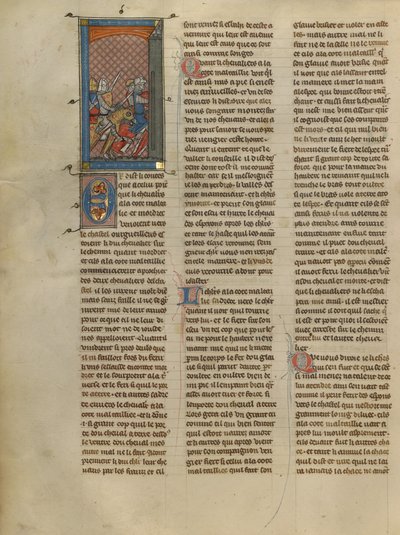 Mordret und Ritter à la cote mal taillée verfolgen zwei Ritter von Unknown artist