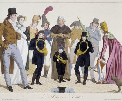 Straßenmusiker: junge Künstler (Horn) - Carnavalet von Unknown artist