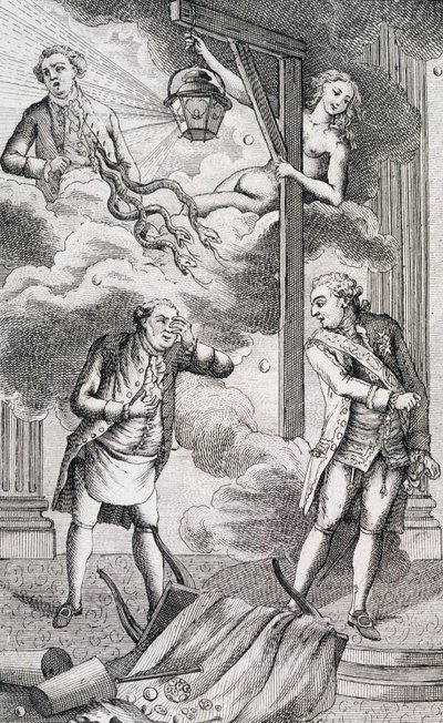 Necker vor dem Tribunal der Laterne - in „Ergänzung zum Privatleben und Ministerium von M. Necker, Generaldirektor der Finanzen“ von einem Bürger, hrsg. Pellet, Genf von Unknown artist