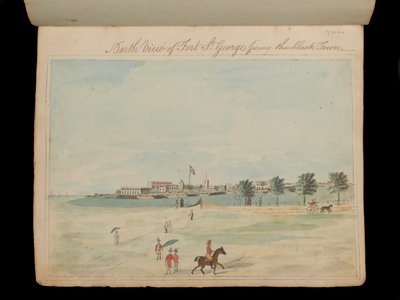 Nordansicht von Fort St. George gegenüber der Schwarzen Stadt von Unknown artist