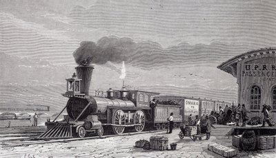 Bahnhof Omaha, Ausgangspunkt der Pazifikbahn - in „Tour du monde“ von Unknown artist