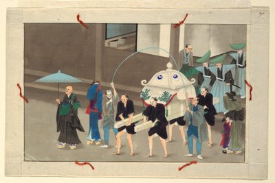 Eine von sechzehn Szenen des Todes und der Beerdigung eines Mannes von Unknown artist