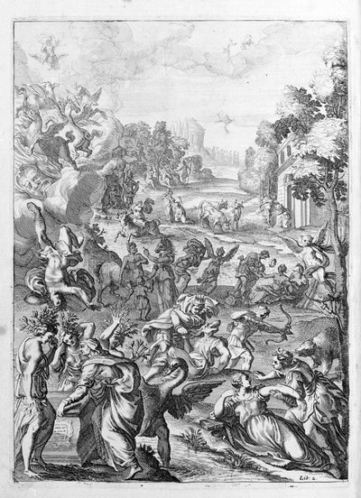 Ovid - Illustration für Buch 15 - (P. Ovidii Nasonis Metamorphose libri XV mit Anmerkungen von Thomas Farnaby (Farnabia) (1575-1647)) von Unknown artist