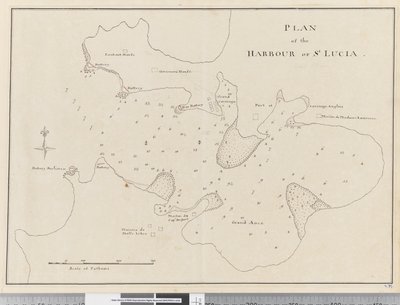 Seite 37c Plan des Hafens von St. Lucia von Unknown artist
