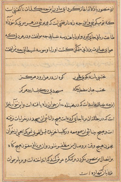 Seite aus Geschichten eines Papageis (Tuti-nama): Textseite von Unknown artist