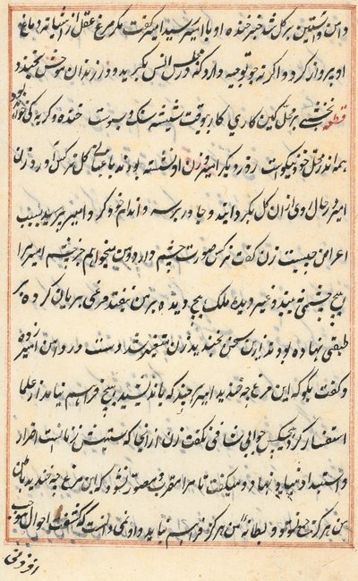Seite aus Geschichten eines Papageis (Tuti-nama): Textseite von Unknown artist