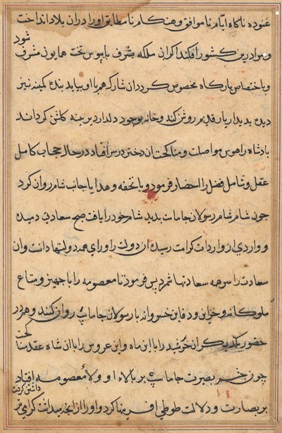Seite aus Geschichten eines Papageis (Tuti-nama): Textseite von Unknown artist