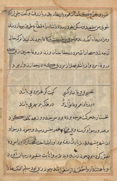 Seite aus Geschichten eines Papageis (Tuti-nama): Textseite von Unknown artist