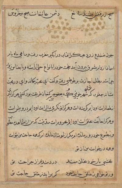 Seite aus Geschichten eines Papageis (Tuti-nama): Textseite von Unknown artist