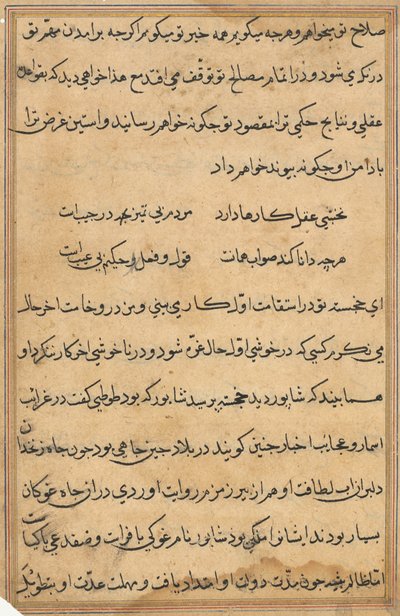 Seite aus Geschichten eines Papageis (Tuti-nama): Textseite von Unknown artist
