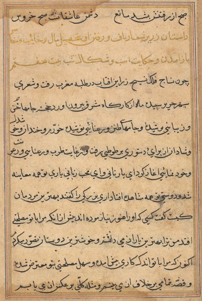 Seite aus Geschichten eines Papageis (Tuti-nama): Textseite von Unknown artist