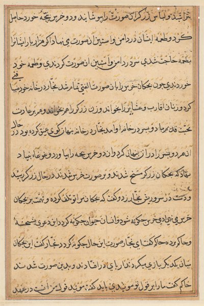 Seite aus Geschichten eines Papageis (Tuti-nama): Textseite von Unknown artist