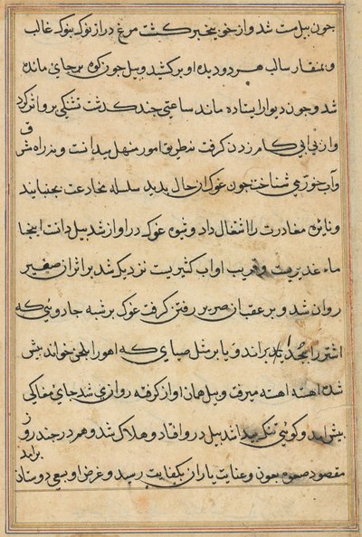 Seite aus Geschichten eines Papageis (Tuti-nama): Textseite von Unknown artist