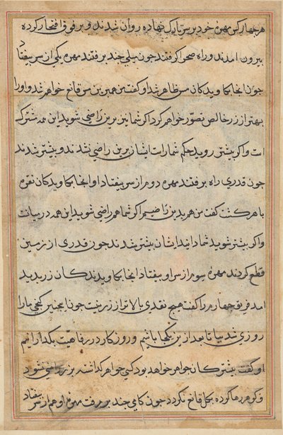 Seite aus Geschichten des Papageis (Tuti-nama): Textseite von Unknown artist