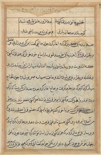 Seite aus Geschichten des Papageis (Tuti-nama): Textseite von Unknown artist
