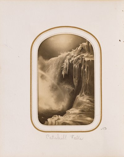 Gemälde eines gefrorenen Wasserfalls von Unknown artist