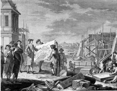 Peter der Große überwacht die Gründungsarbeiten von St. Petersburg von Unknown artist