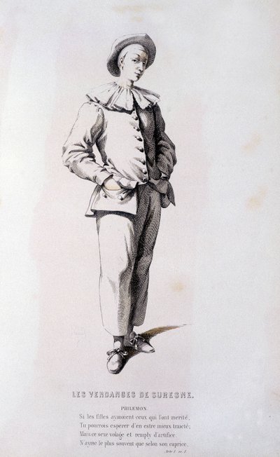 Philemon in „Die Ernte von Suresne“ (von Pierre de Ryer 1636), in „Das französische Theater im 16. und 17. Jahrhundert vor Molière“ von Edouard Fournier von Unknown artist