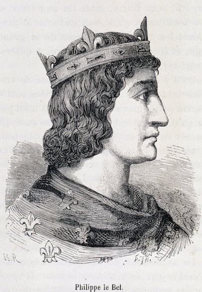 Philipp IV. der Schöne (1268 - 1314) - in „Histoire de France populaire“ von Henri Martin, Jouvet, Paris, T.1 von Unknown artist